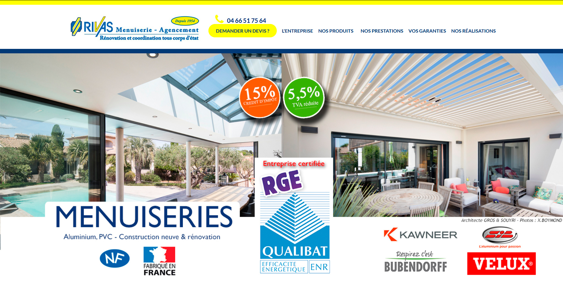 Rivas Menuiserie - Site internet